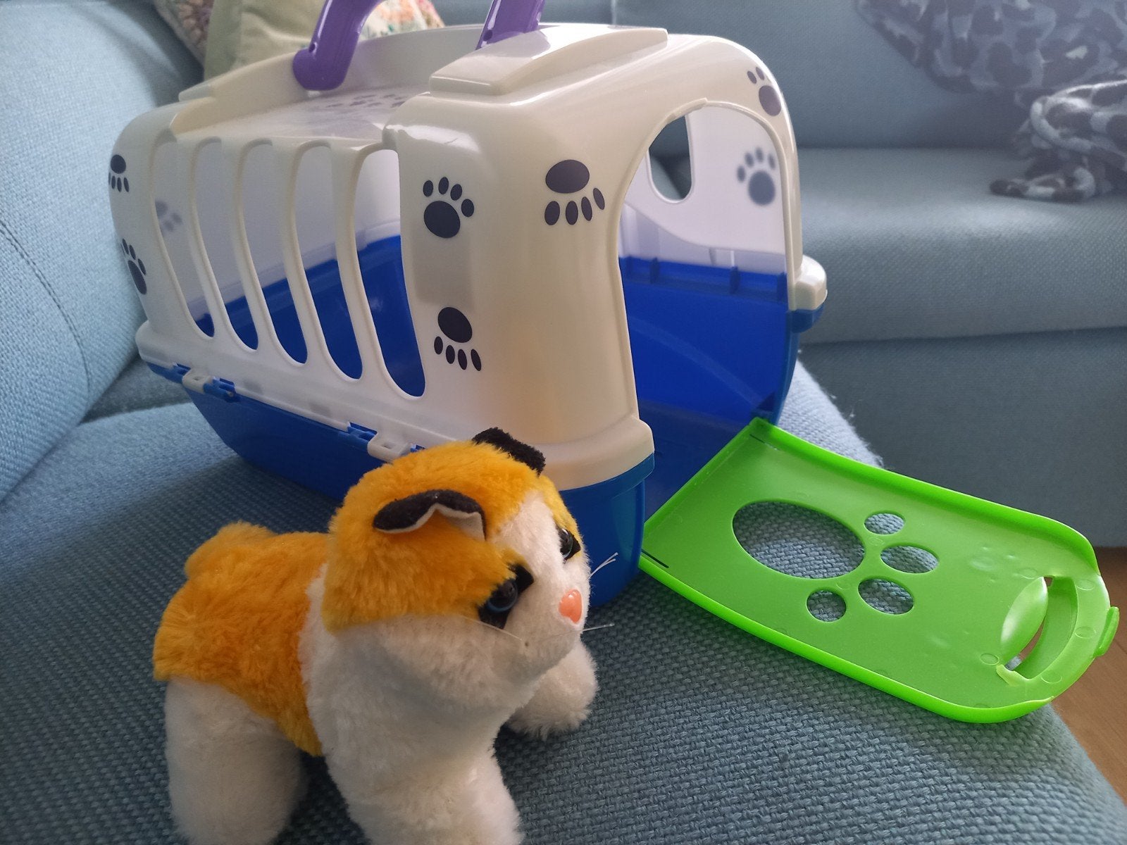 knuffelkat met bench, Ophalen