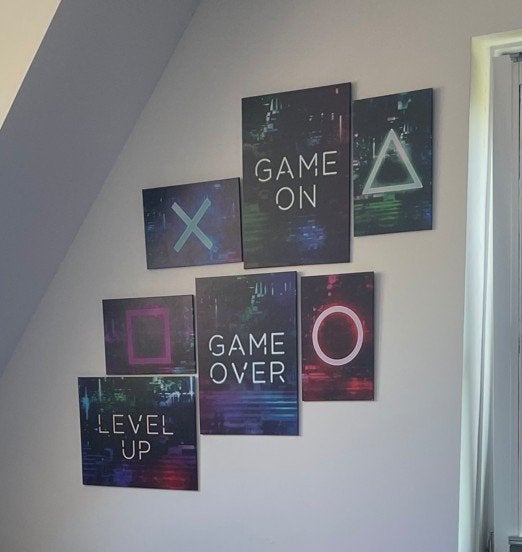 Decoratie gamekamer game schilderijen, Ophalen of Verzenden, Zo goed als nieuw, Wanddecoratie
