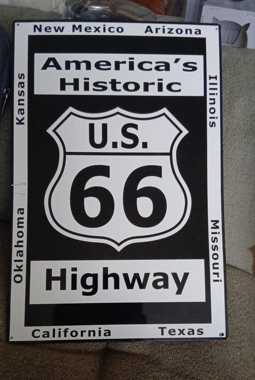 metalen retro wand decoratie route 66, Ophalen, Huis en Inrichting