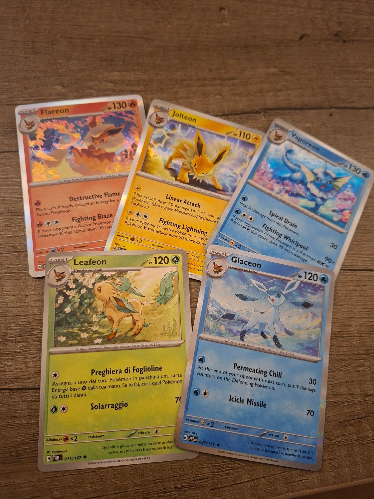 Pokémon Eeveelutions Kaarten Set -Flareon, Jolteon, Vaporeon, Ophalen of Verzenden, Zo goed als nieuw, Meerdere kaarten
