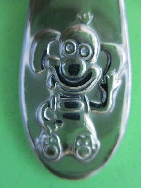 (KB5343) Kinderbestek Vreemde dieren kleine lepel, Ophalen of Verzenden, Gebruikt