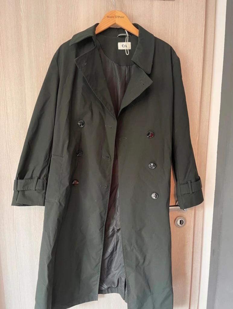 C&a donkergroene trenchcoat mantel, Ophalen of Verzenden, Nieuw, Maat 42/44 (L), Groen