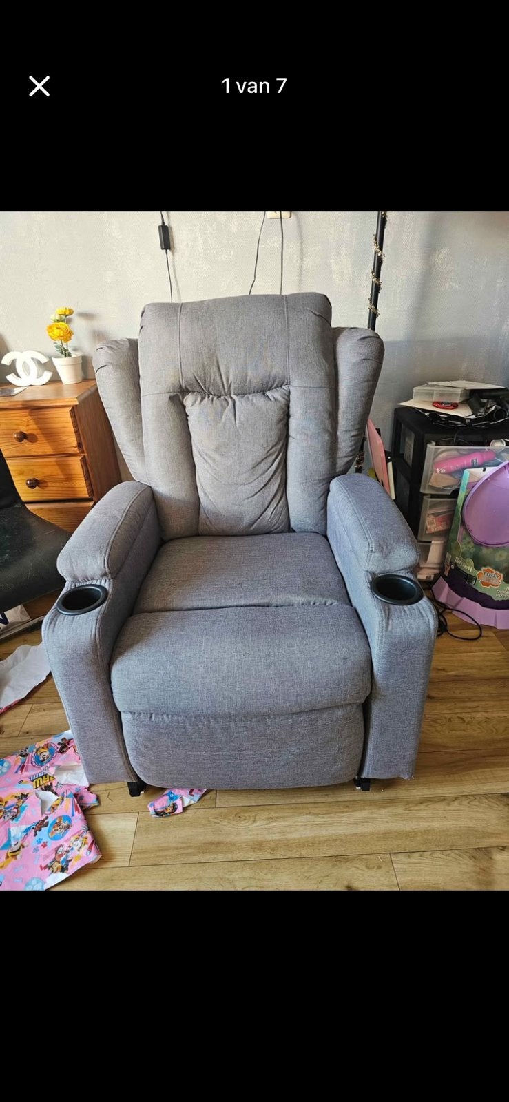 Grijze massage/ligstoel, Ophalen, Zo goed als nieuw, Minder dan 50 cm