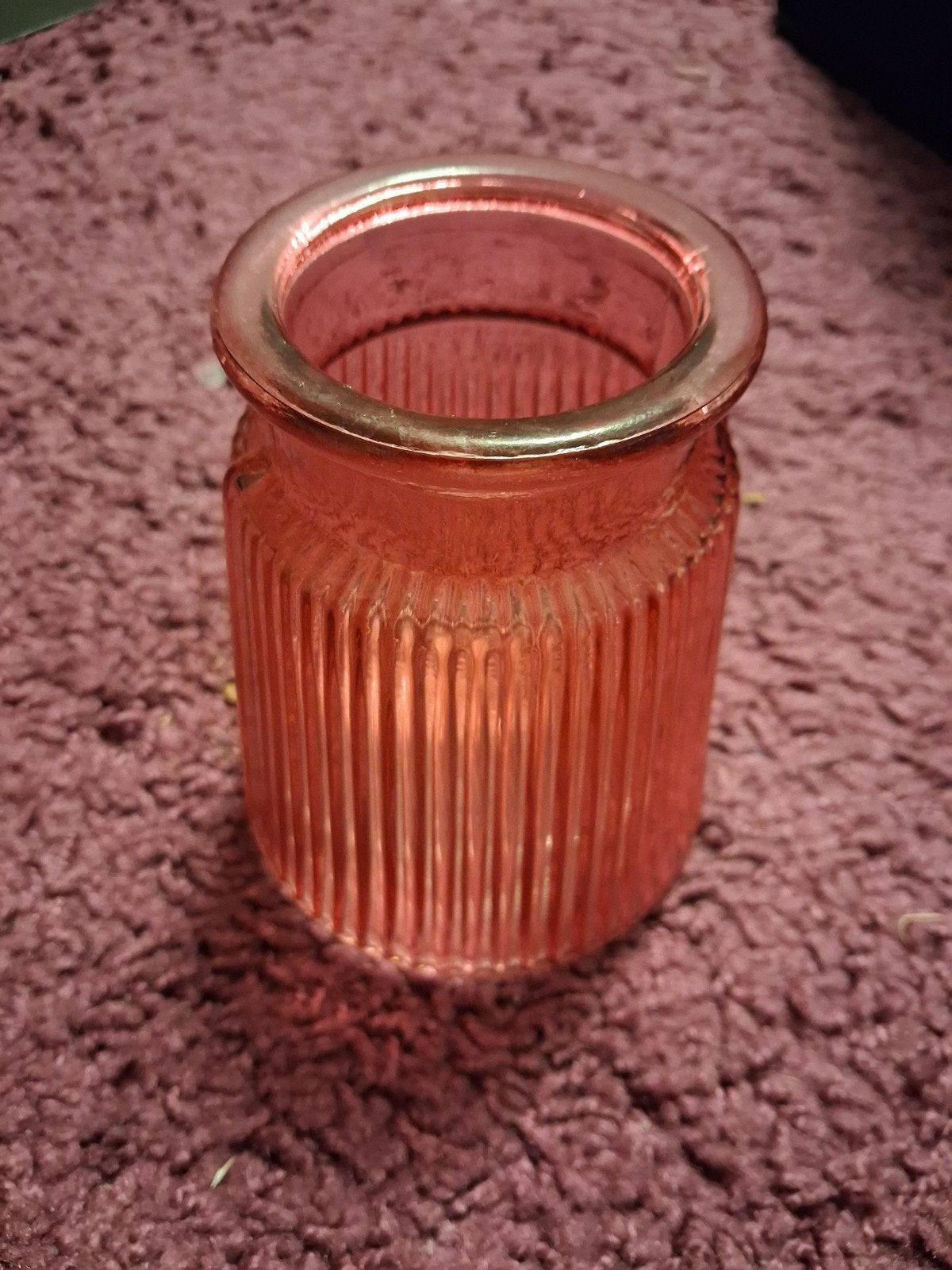 Roze glazen vaas 12x10cm, Ophalen of Verzenden