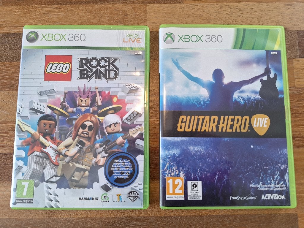 Lego Rock Band en Guitar Hero Live - Xbox 360, Muziek, Gebruikt, 1 speler, Ophalen of Verzenden