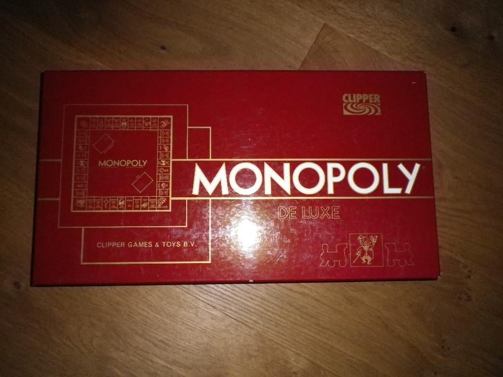 Monopoly de luxe oude rode doos, Ophalen of Verzenden, Zo goed als nieuw, Clipper Games & Toys B.V.