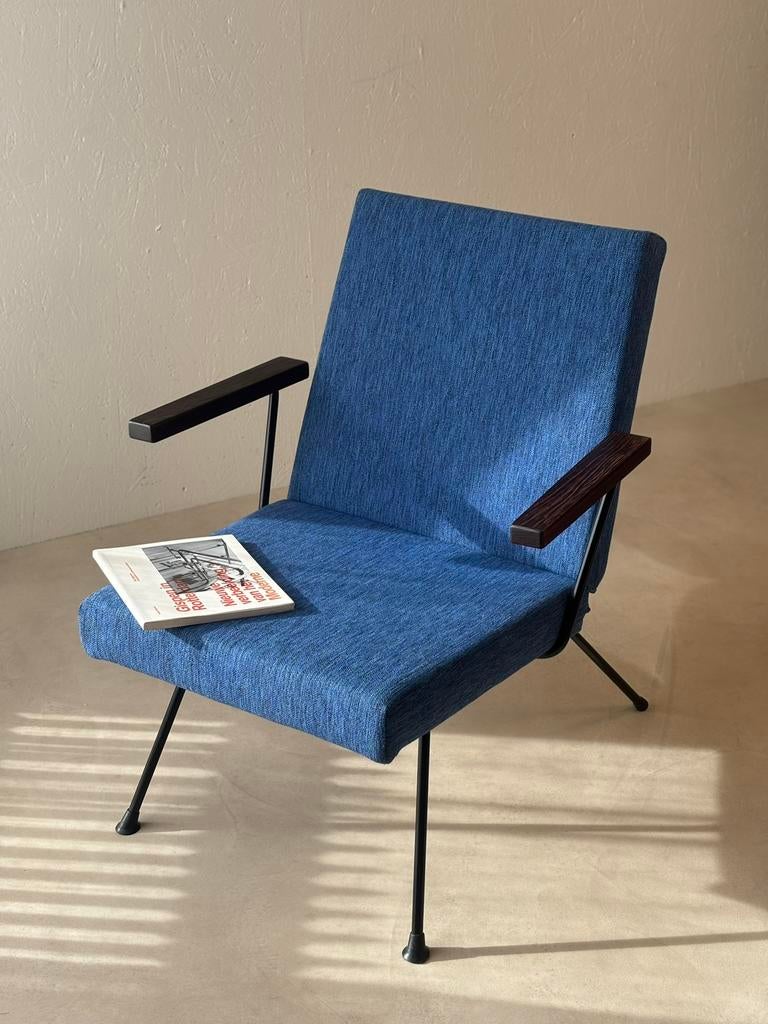 Gispen fauteuil 1409 André Cordemeyer petrolblauw jaren 60, Ophalen of Verzenden, Zo goed als nieuw, Overige materialen, Dutch design