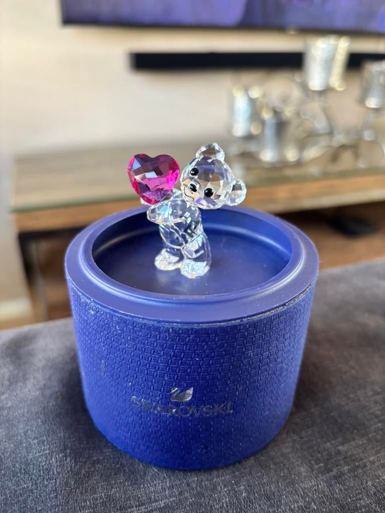 Swarovski Beertje met Hartje - Kristallen Figuur, Verzamelen, Swarovski, Ophalen