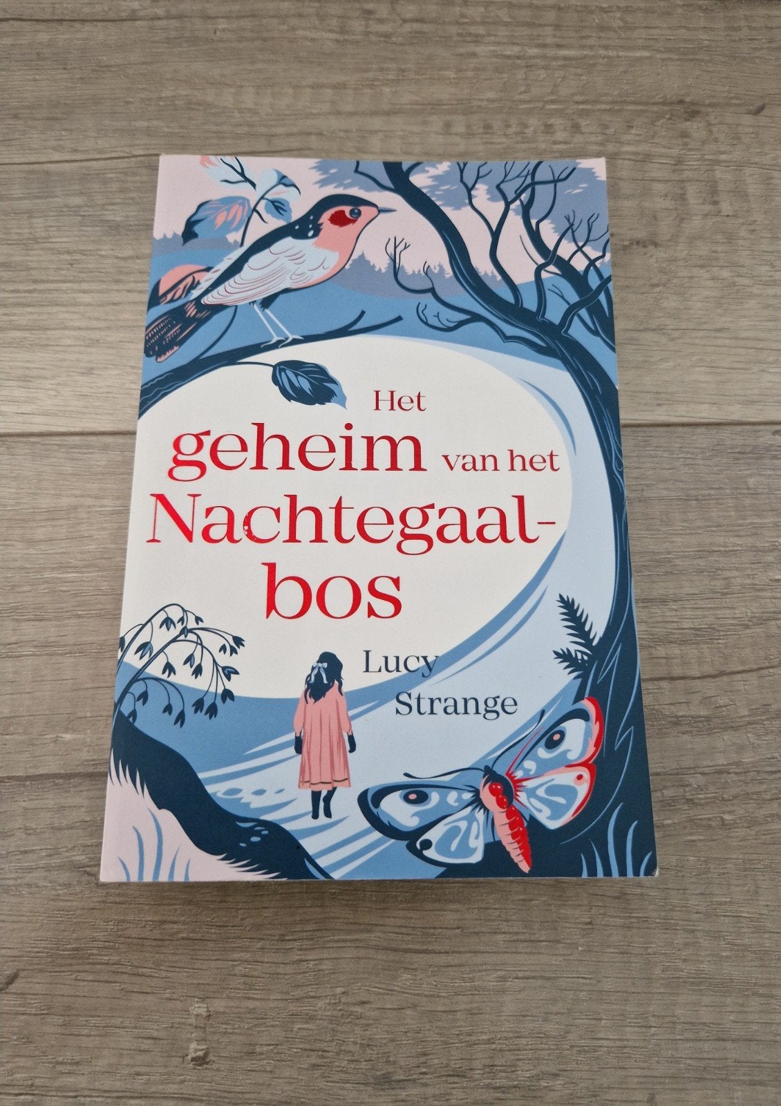 boek het geheim van het nachtegaalbos lucy strange, Ophalen of Verzenden, Zo goed als nieuw