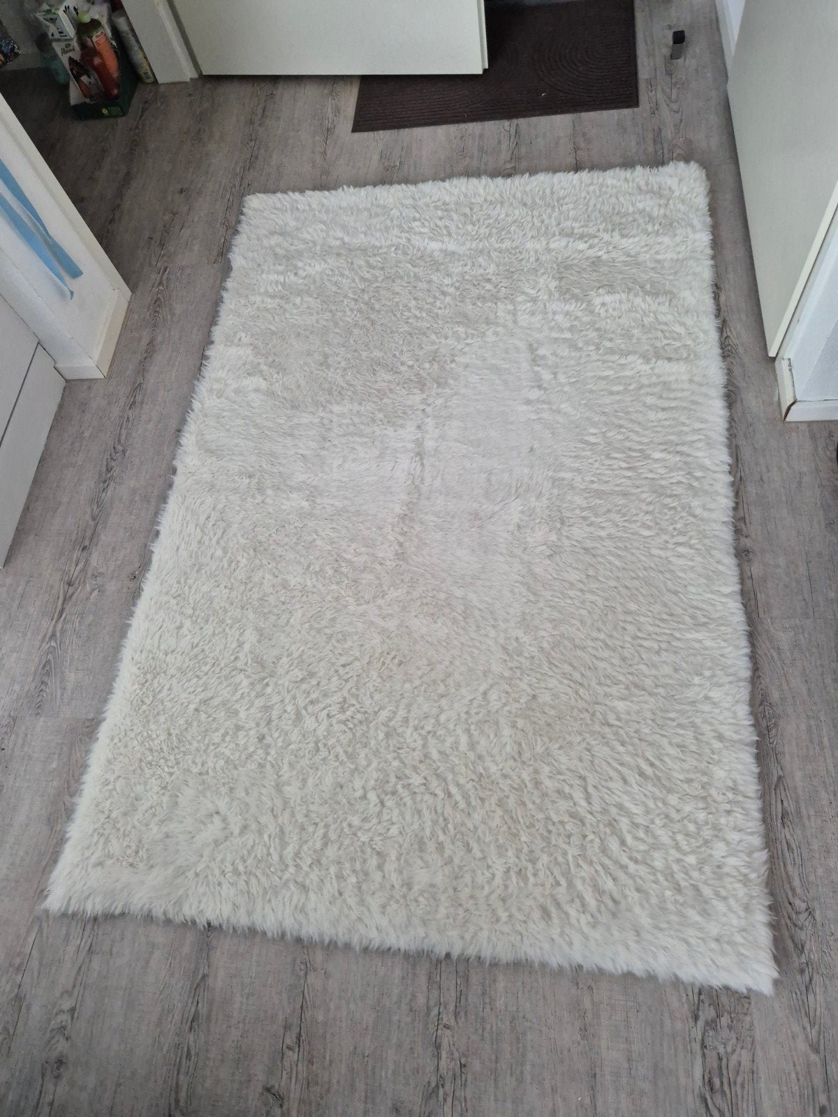 Wit fluffy vloerkleed Xenos 120x180 cm, Ophalen, 100 tot 150 cm, 200 cm of meer, Zo goed als nieuw