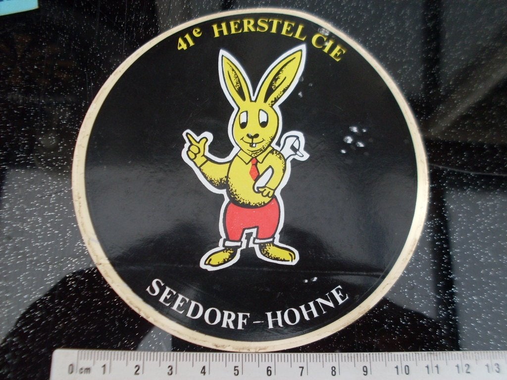 sticker 41e herstel cie seedorf hohne embleem logo, Verzamelen, Verzenden, Zo goed als nieuw, Bedrijf of Vereniging