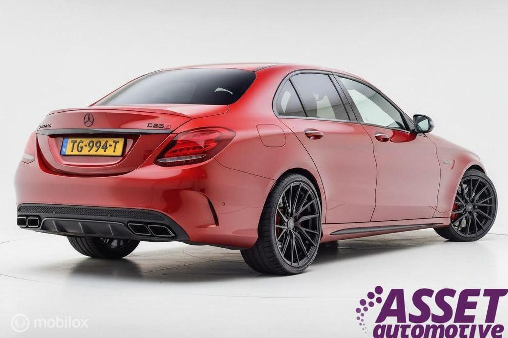 Mercedes C63S AMG V8 510pk Designo | Burmester | 20" Vossen, Auto's, Automaat, Achterwielaandrijving, Gebruikt, 510 pk