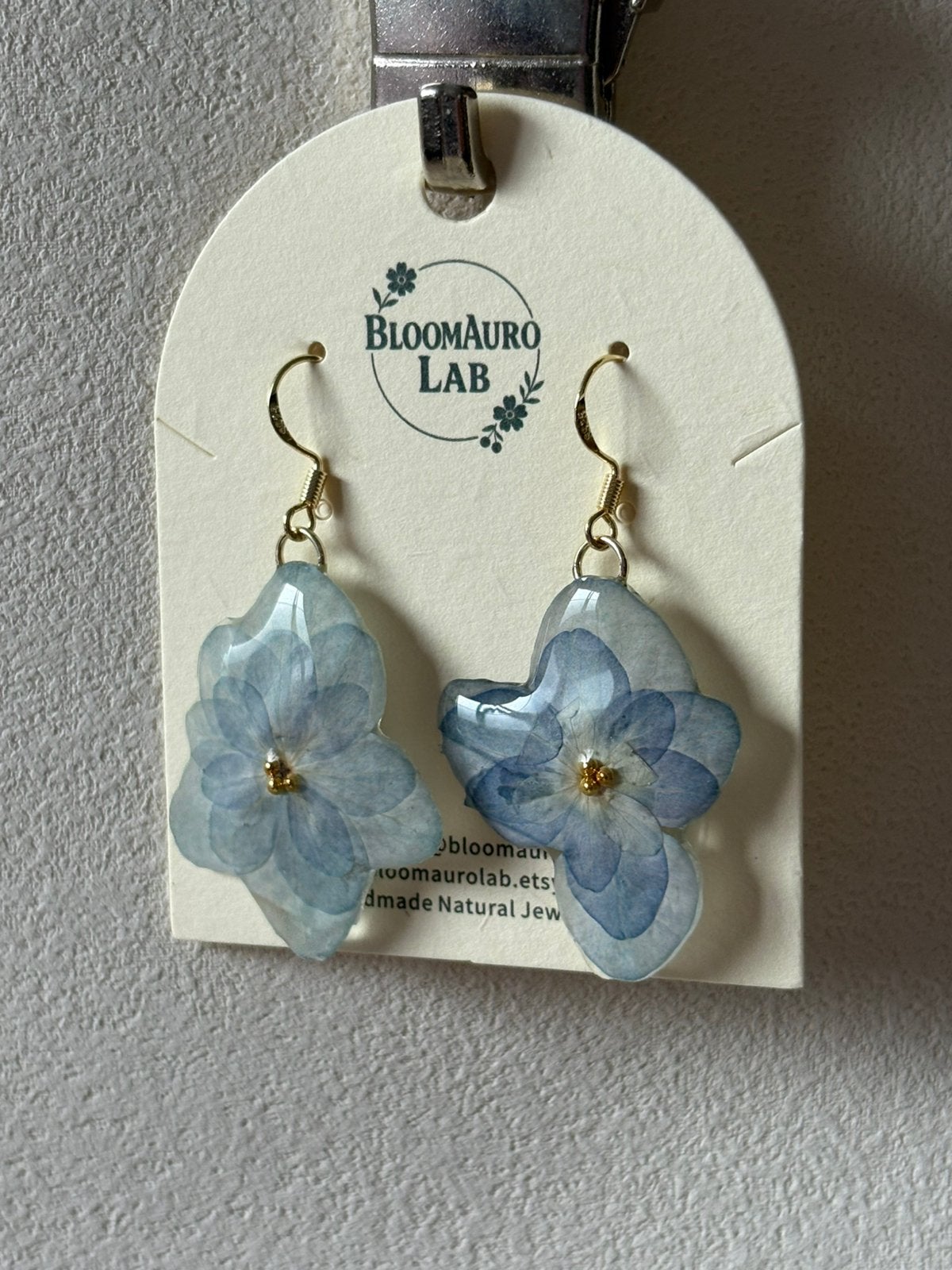 Handgemaakte Hortensia Bloemen Oorbellen, Overige materialen, Hangers, Nieuw, Verzenden