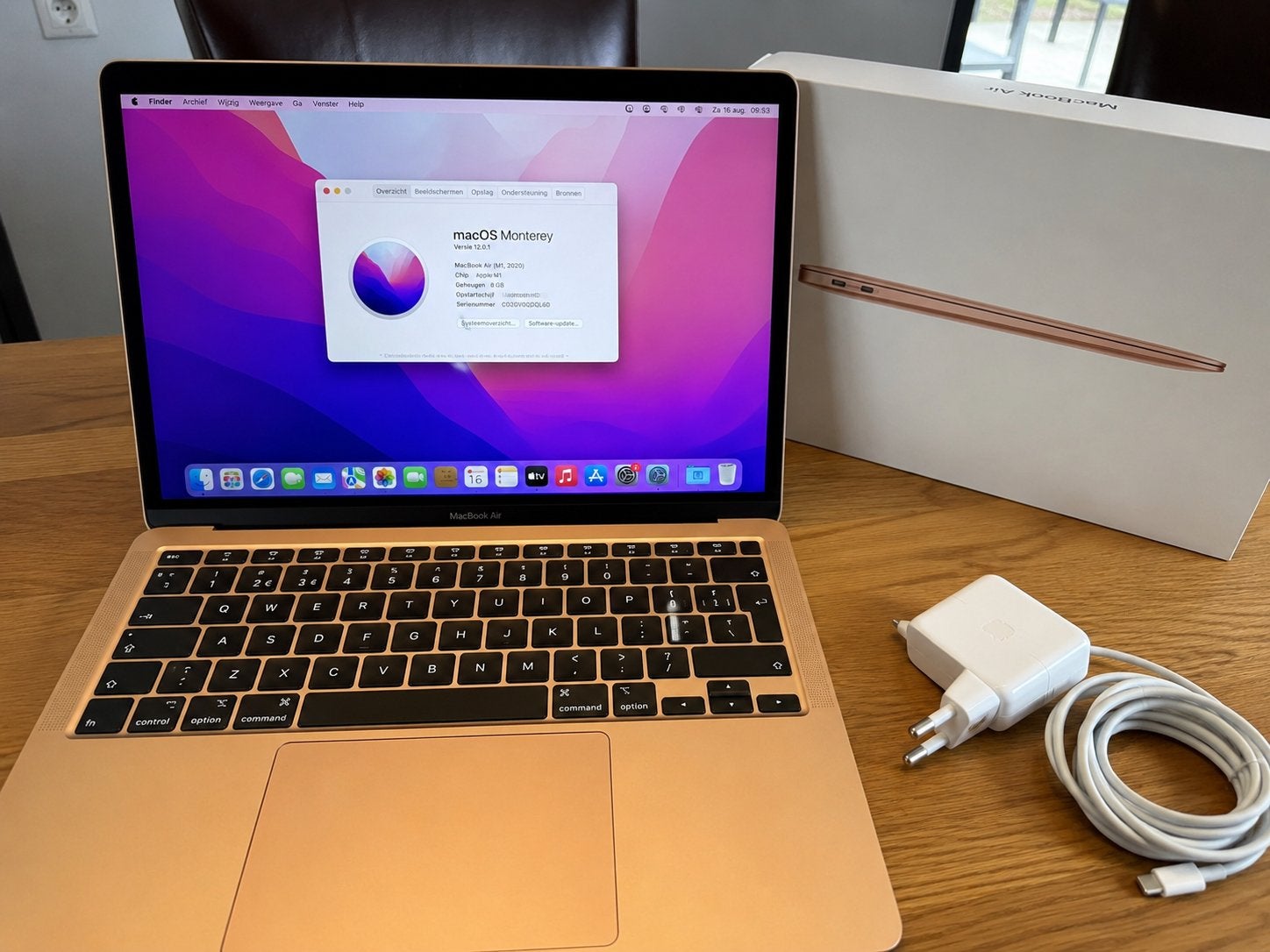 Apple MacBook Air M1 2020 8Gb-512GB  -nette staat, Computers en Software, Apple Macbooks, Ophalen, Apple, Apple, 13 inch