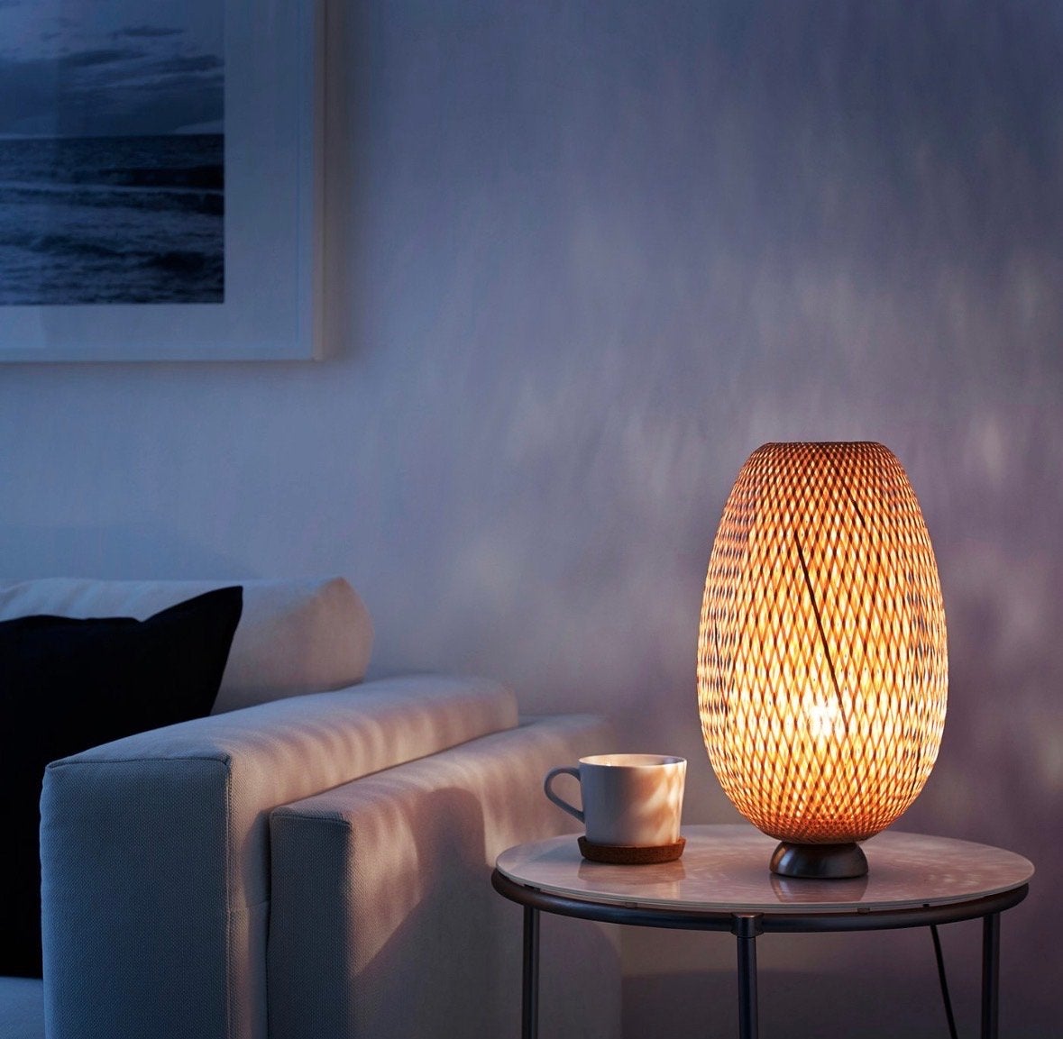 IKEA Bamboe Tafellamp - Sfeervolle Verlichting, Ophalen, Scandinavisch, Natuurlijk materiaal, IKEA