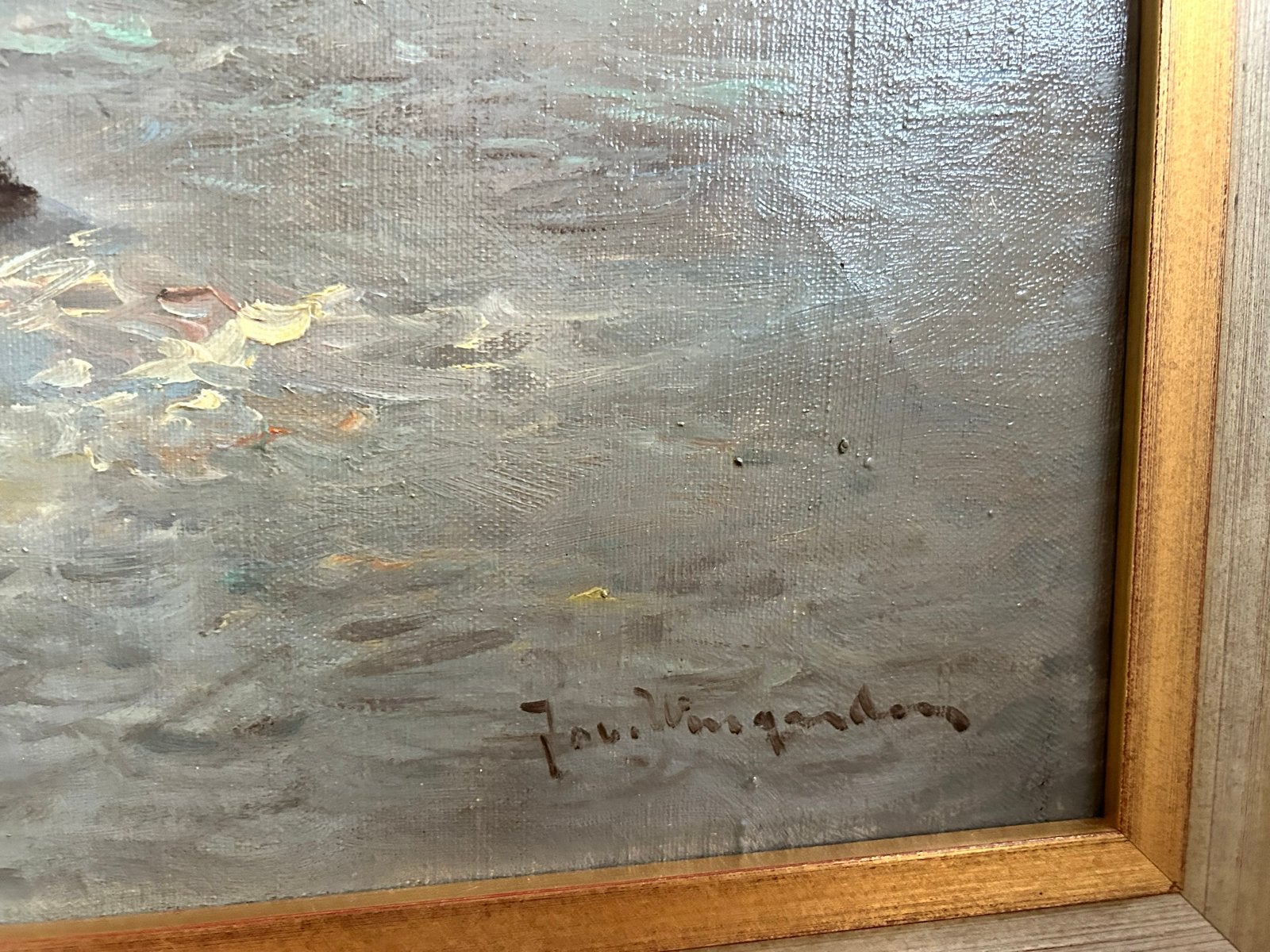 Hotel New York van J. van Wijngaarden - Havenzicht, Antiek en Kunst, Kunst | Schilderijen | Klassiek, Ophalen, Maritiem / water