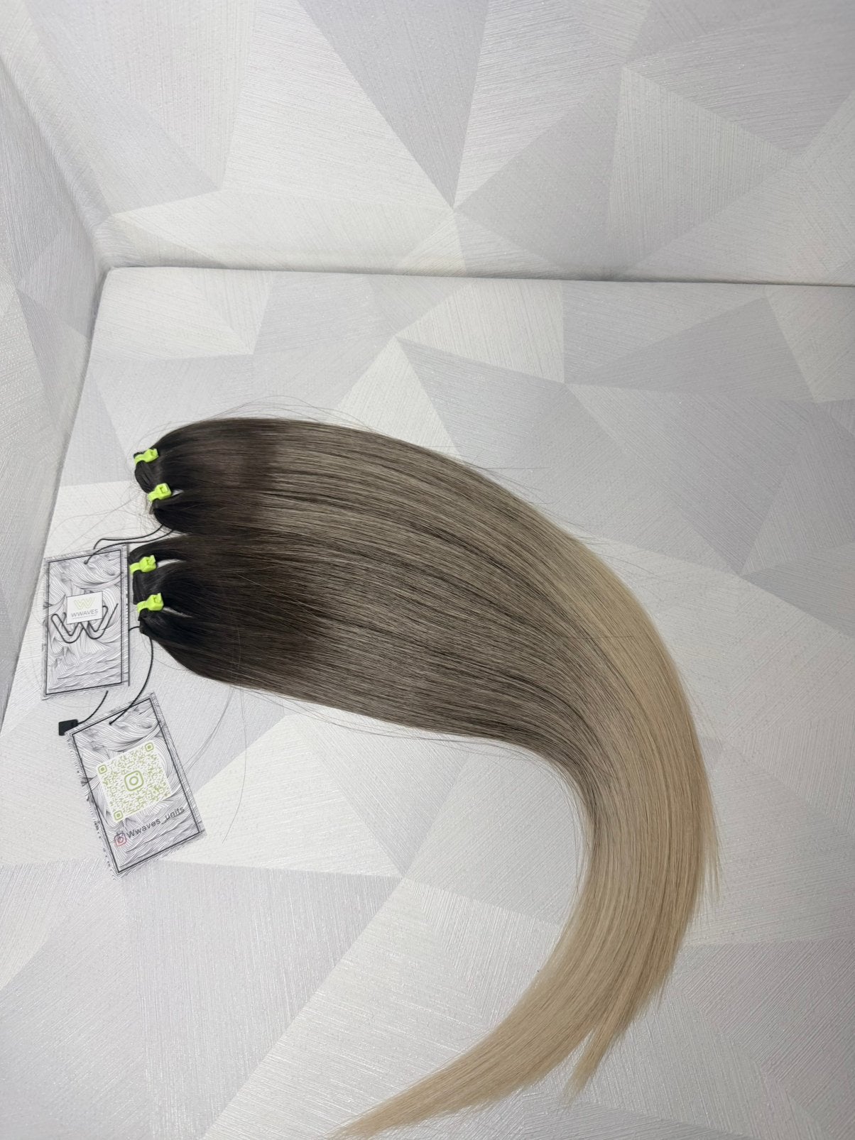 2x Genius Weft extensions, 50 cm, 50 gram per bundel, Sieraden, Tassen en Uiterlijk, Ophalen of Verzenden, Zo goed als nieuw, Pruik of Haarverlenging
