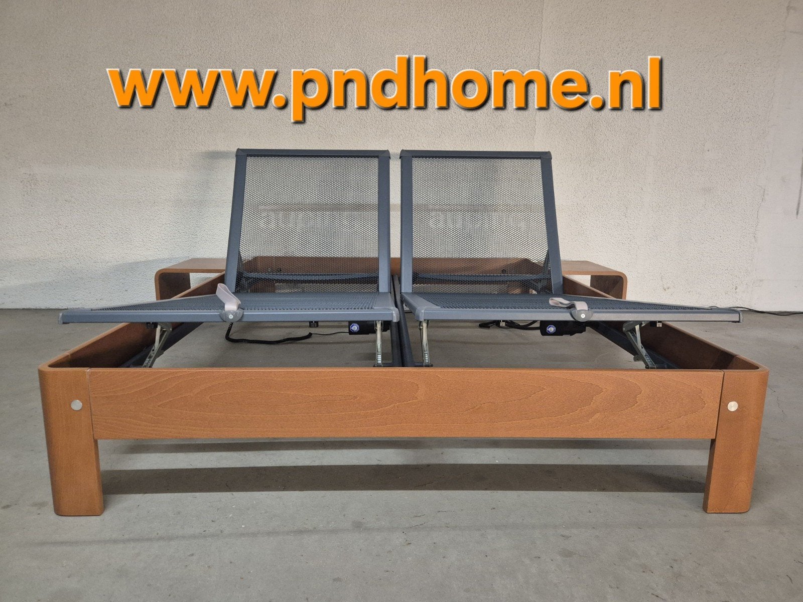 Auping Auronde Bed 160x200 Kersenhout  Elektrische bodems, Verstelbaar, Bruin, Tweepersoons, Ophalen of Verzenden