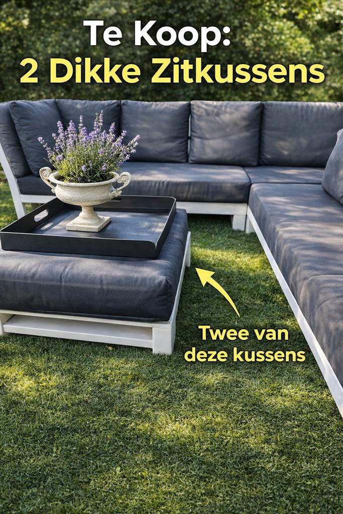 LIFE Outdoor Living XXL loungekussens 85x85 carbon 2 stuks, Ophalen of Verzenden, Zo goed als nieuw