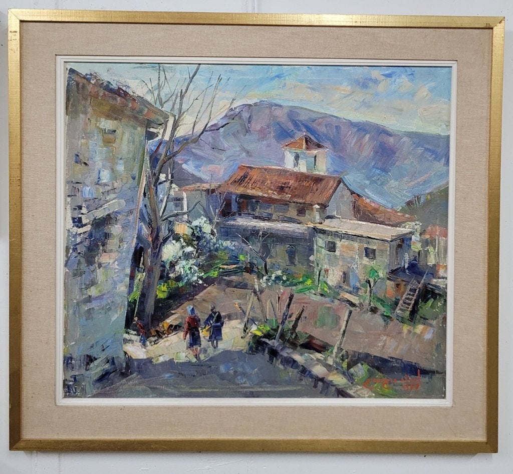 Georges STEEL, geanimeerd Spaans landschap, Ophalen, Gedateerd, Olieverf, Doek