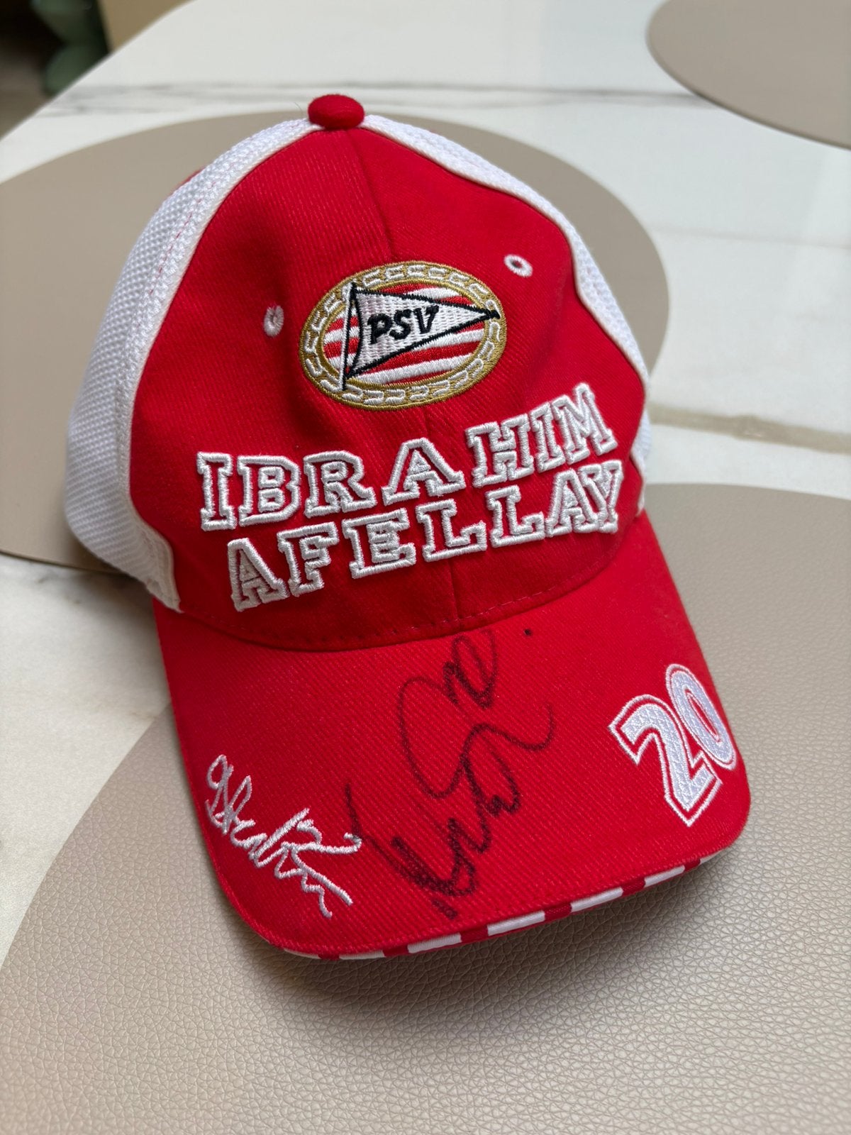PSV Ibrahim Afellay pet met handtekening, Ophalen of Verzenden, Zo goed als nieuw, One size fits all, Pet
