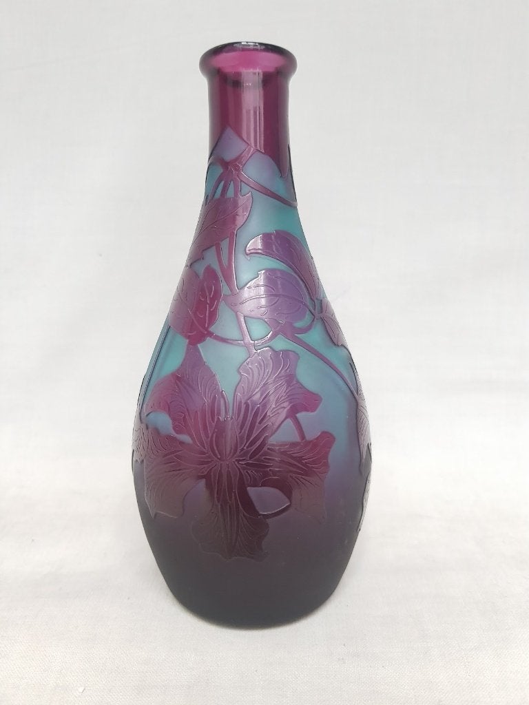 Art Nouveau Vaas - Paul Nicolas - d'Argental - Clematis., Ophalen of Verzenden