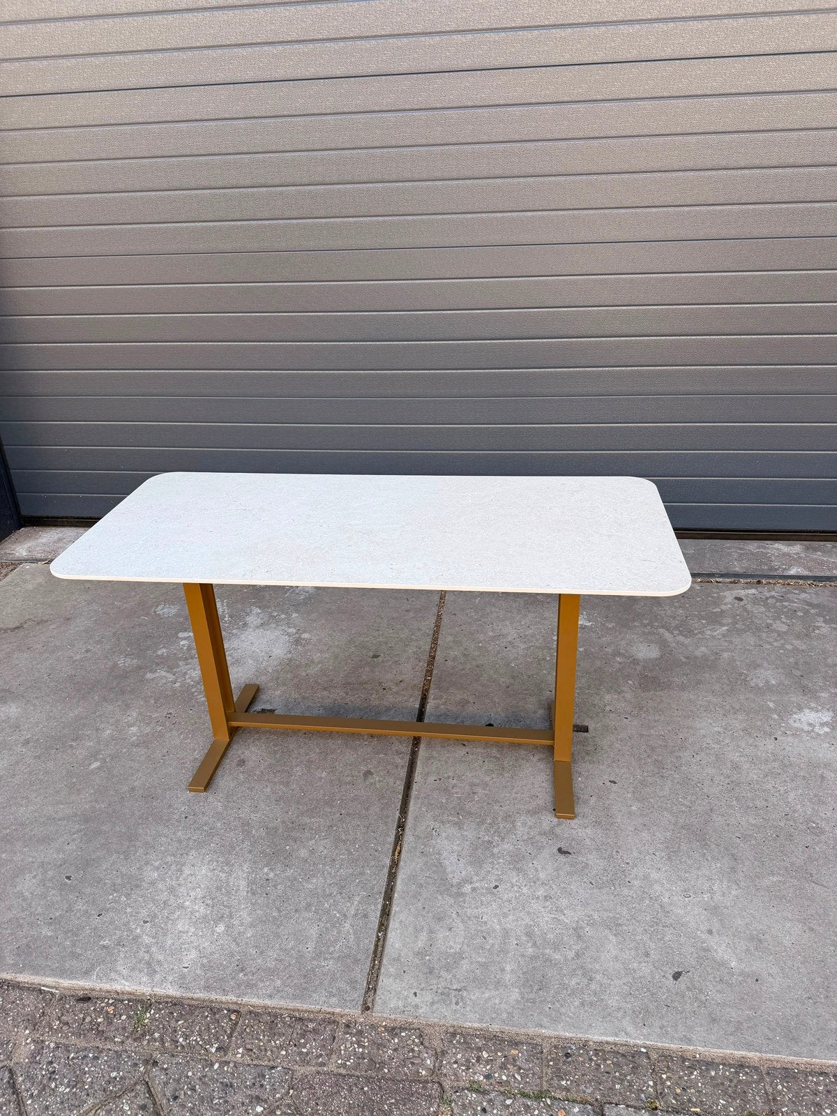 Keramisch Bureau – Limestone Sand | Uniek Design, Huis en Inrichting, Tafels | Eettafels, Ophalen, Nieuw, 50 tot 100 cm, 150 tot 200 cm