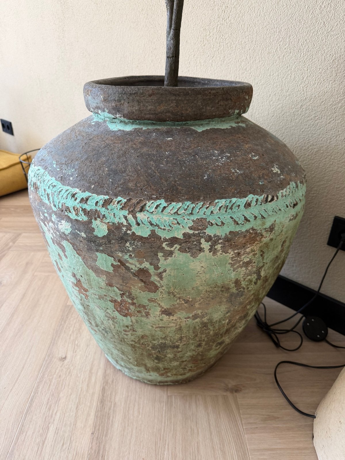 Grote antieke aardewerken pot - 65x60 cm, Antiek en Kunst, Ophalen