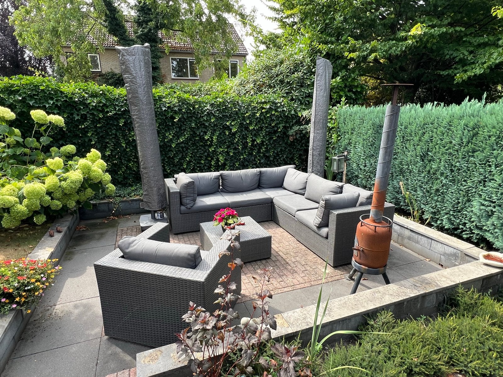 Loungeset Van De Garde - 240x240 cm met losse stoel, Ophalen, 5 zitplaatsen, Gebruikt, Loungeset