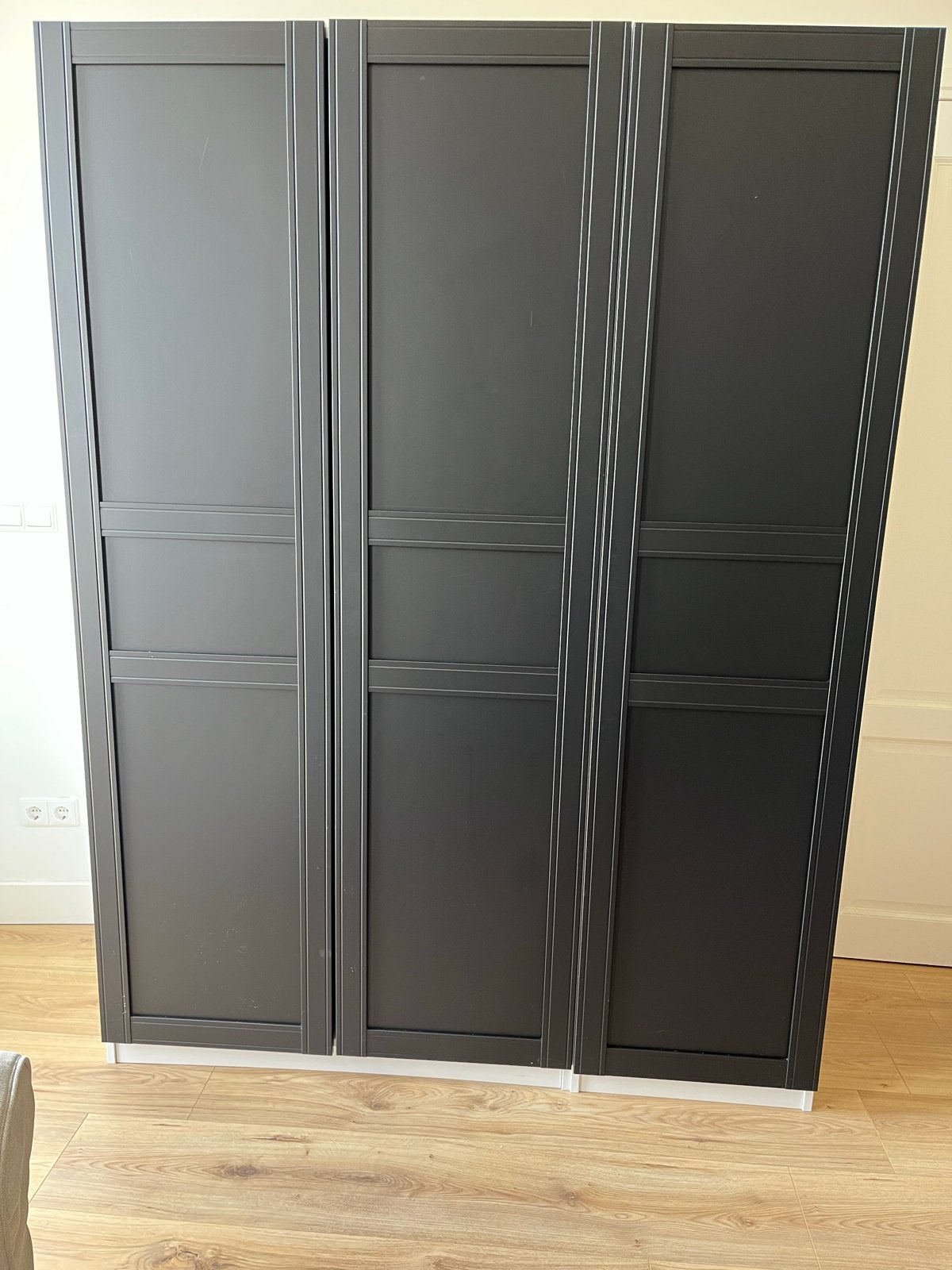 Zwarte Ikea PAX 3-deurs kledingkast (150x200x60 cm), Ophalen, Gebruikt, 200 cm of meer, 150 tot 200 cm