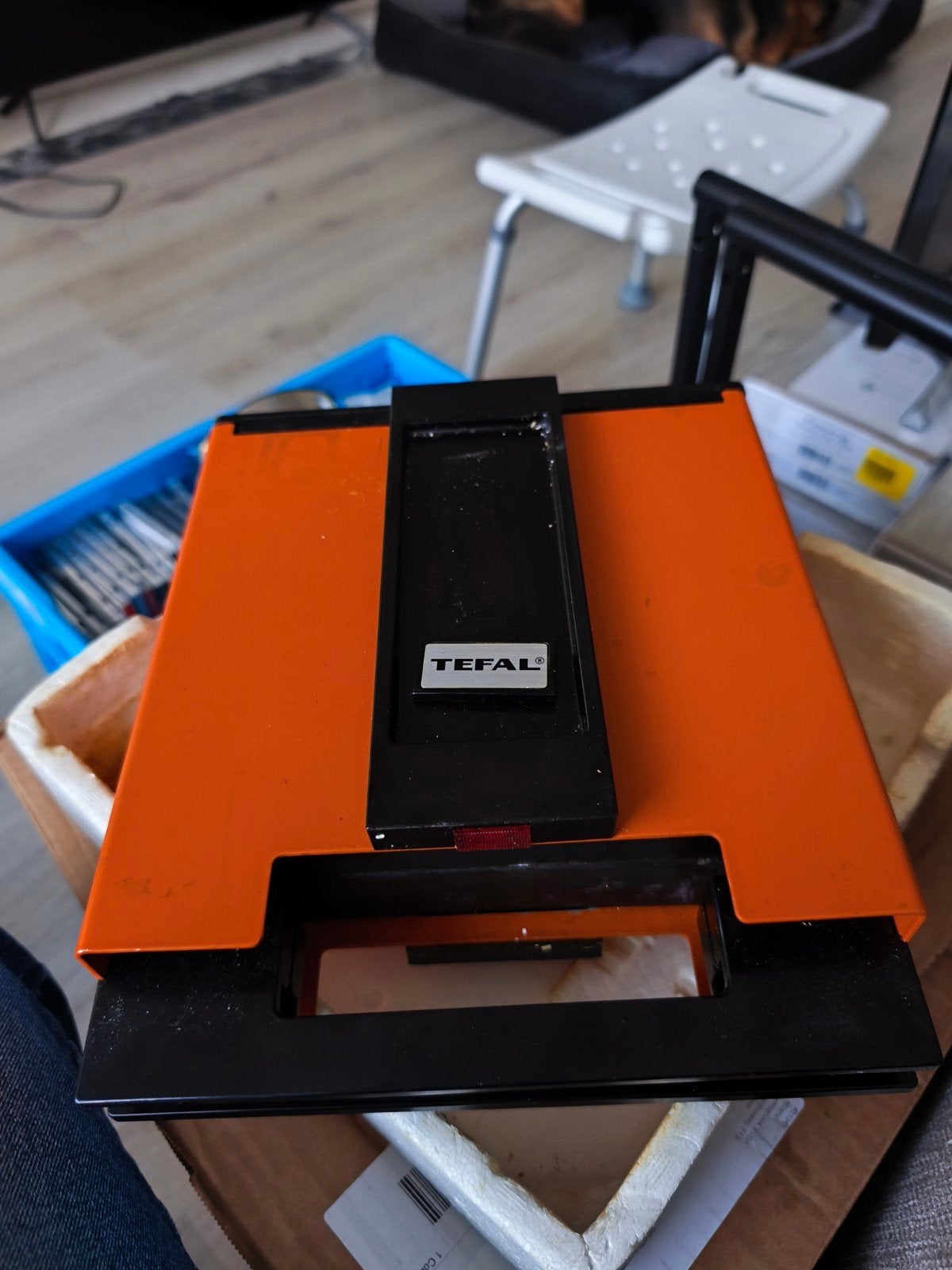 Vintage Tefal wafelijzer met Croque Monsieur platen, Witgoed en Apparatuur, Wafelijzers, Gebruikt, Uitneembare platen, Ophalen of Verzenden