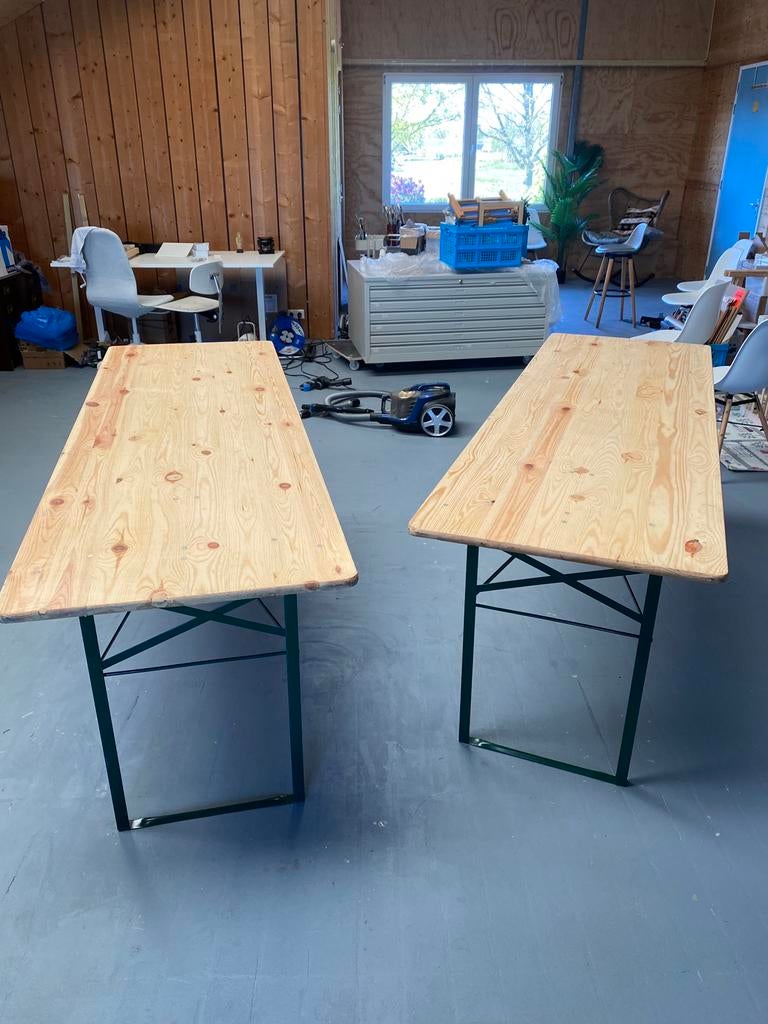 Biertafel - 1 of 2 stuks, Tuin en Terras, Tuinsets en Loungesets, Ophalen, Gebruikt, Hout, Tuinset
