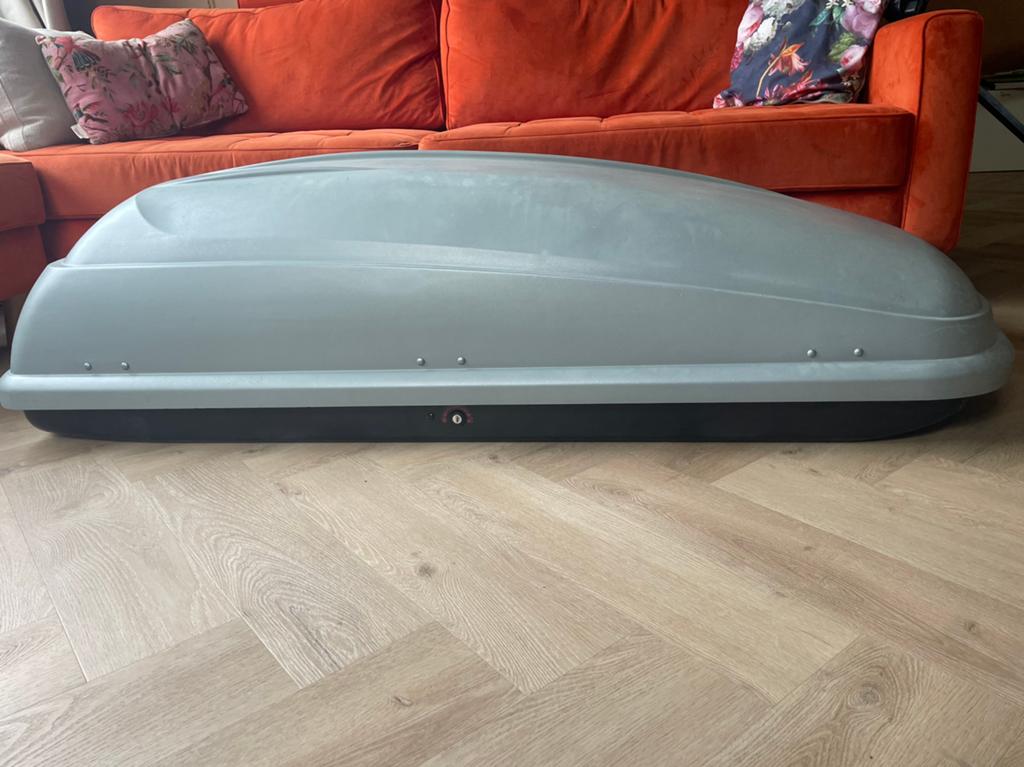 Grijze Dakkoffer met Sleutel - 175x80 cm, Auto diversen, Dakkoffers, Ophalen, Zo goed als nieuw