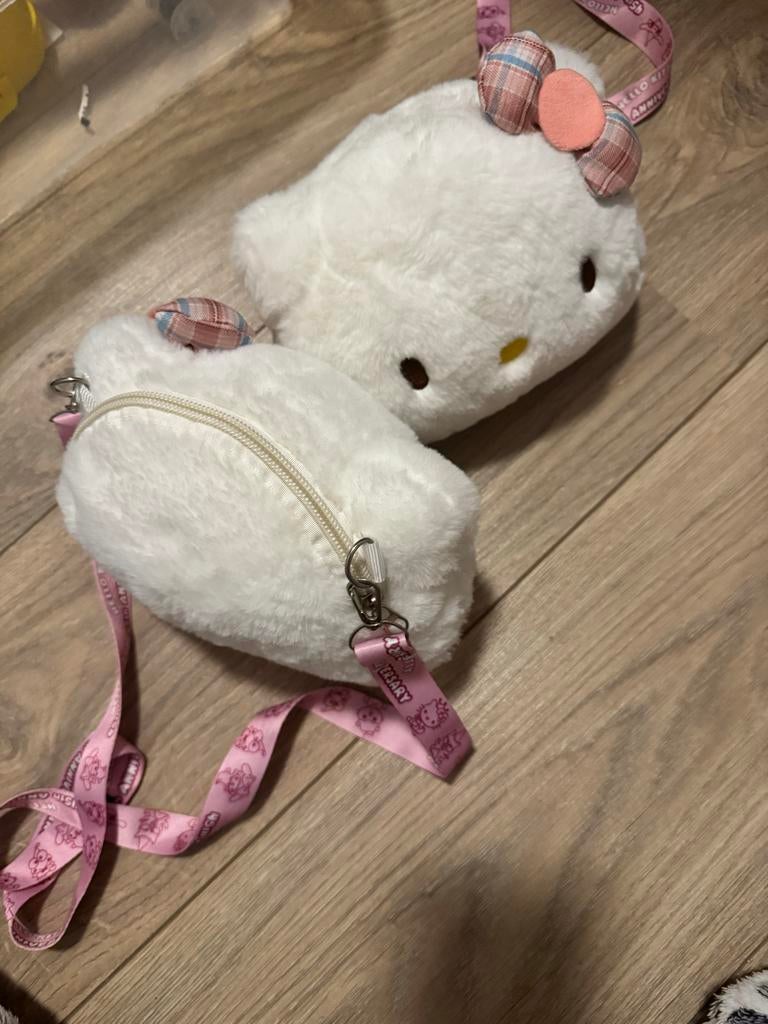 Hello Kitty Pluche Tasje - Zo goed als nieuw, Ophalen of Verzenden, Zo goed als nieuw, Wit, Schoudertasje