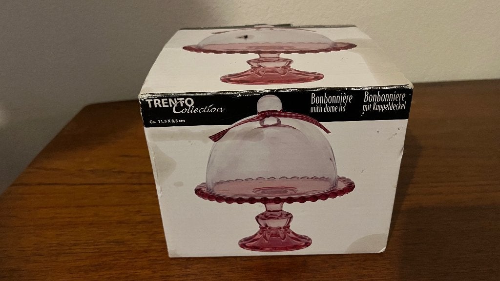Bonbonniere/verhoogde schaal met koepel deksel, Overige merken, Vintage, Nieuw, Ophalen of Verzenden