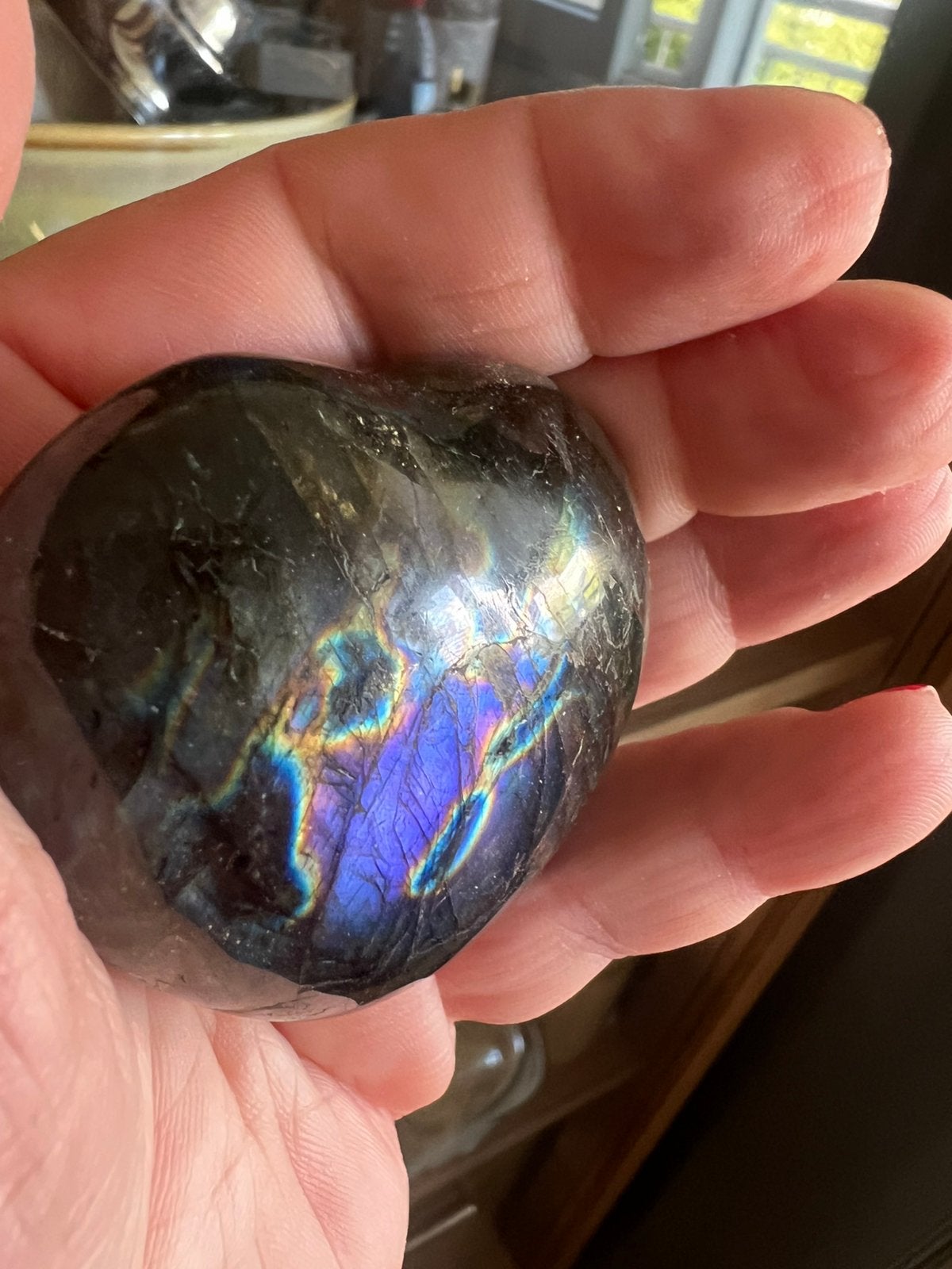 AAA Grade Heart Labradorite blue purple &rainbow hues sides, Ophalen of Verzenden