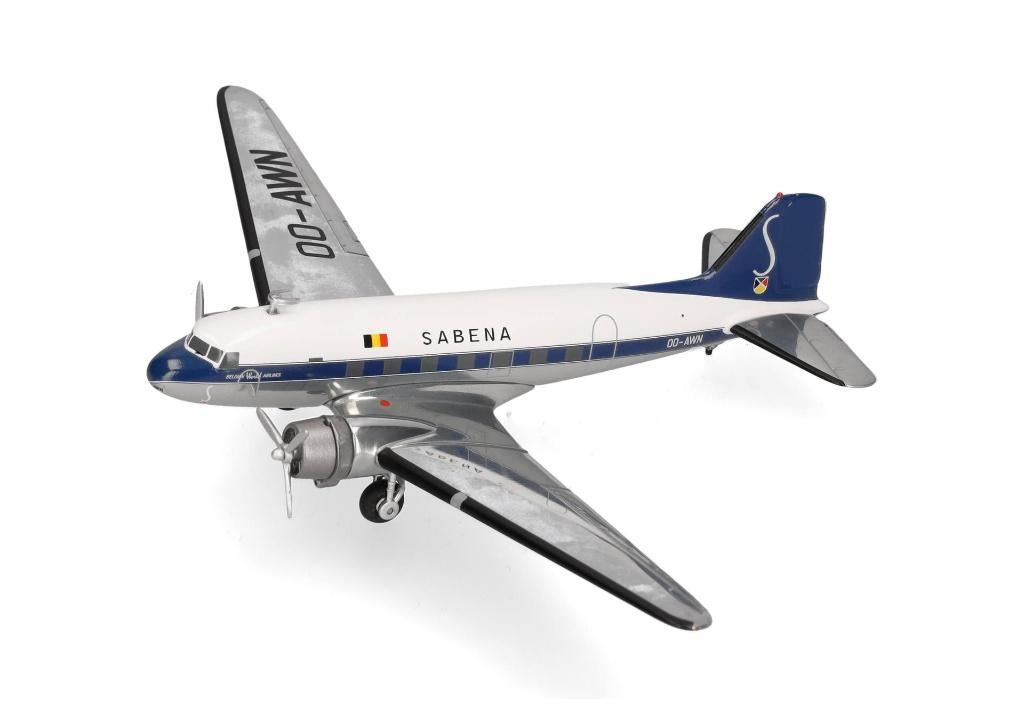 Douglas DC-3 Dakota Sabena Belgian Airlines Herpa 573399, Verzamelen, Luchtvaart en Vliegtuigspotten, Schaalmodel, Herpa Miniaturmodelle GmbH Leonrodstraße 46-47 herpa@herpa.de