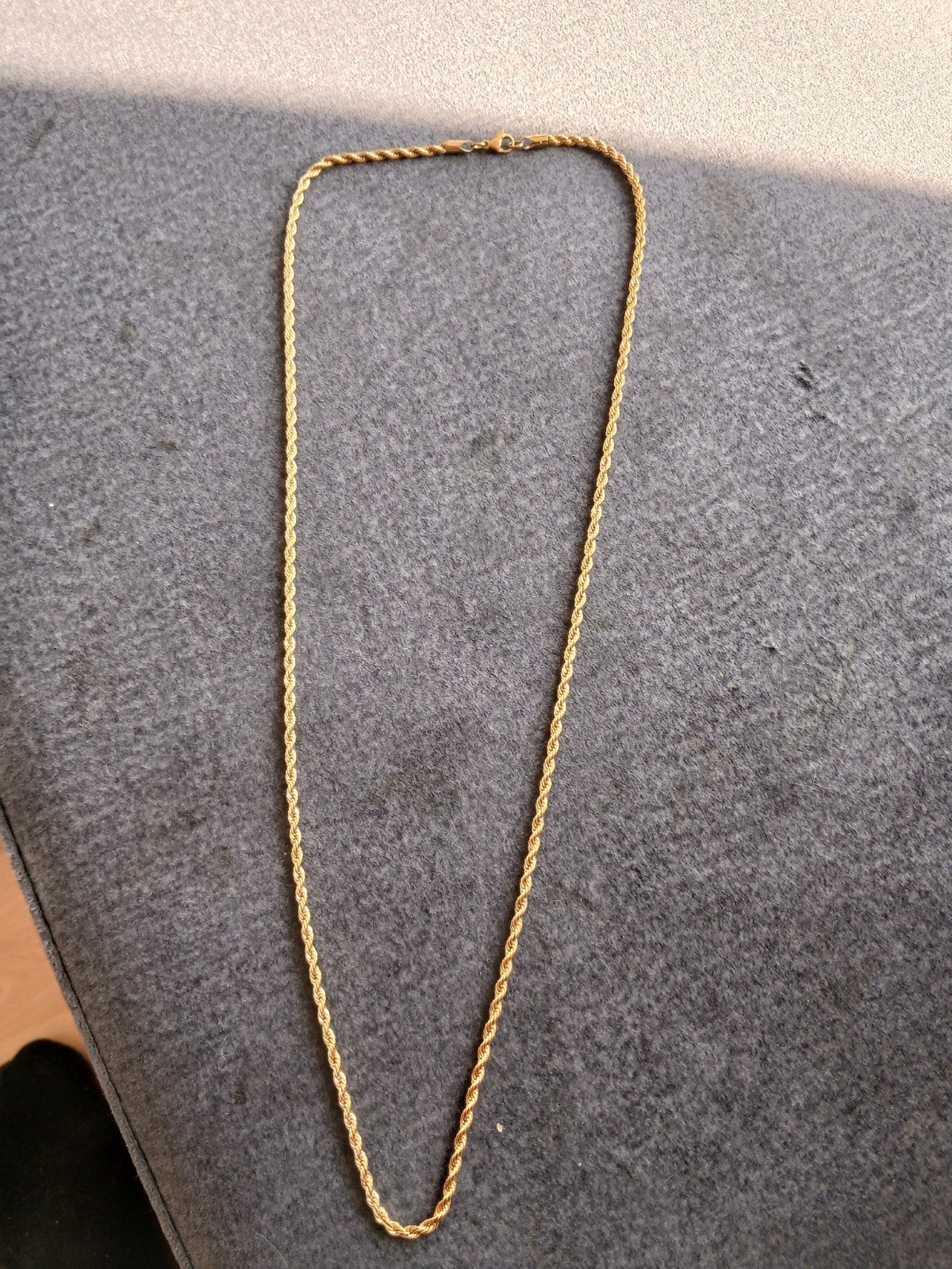18k Gold Plated Rope Ketting - Nieuw, 5mm breed, 70cm lang, Ophalen of Verzenden, Nieuw, Goud, Overige materialen