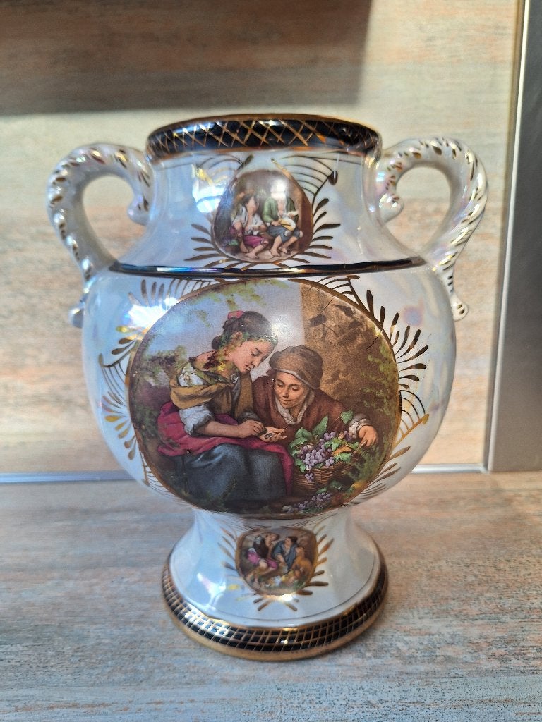 Antieke H. Bequet Quaregnon Vaas met Handvatten, Antiek en Kunst, Ophalen