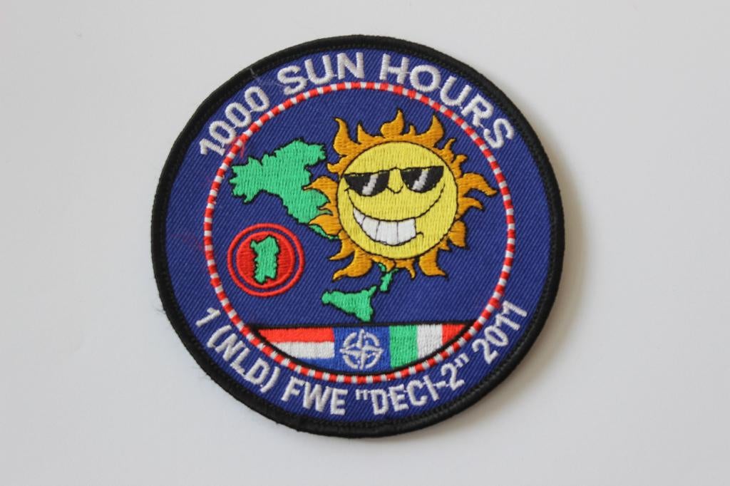 patch 1000  sun hours  deci 2  2011  rnlaf, Verzenden, Zo goed als nieuw, Patch, Badge of Embleem