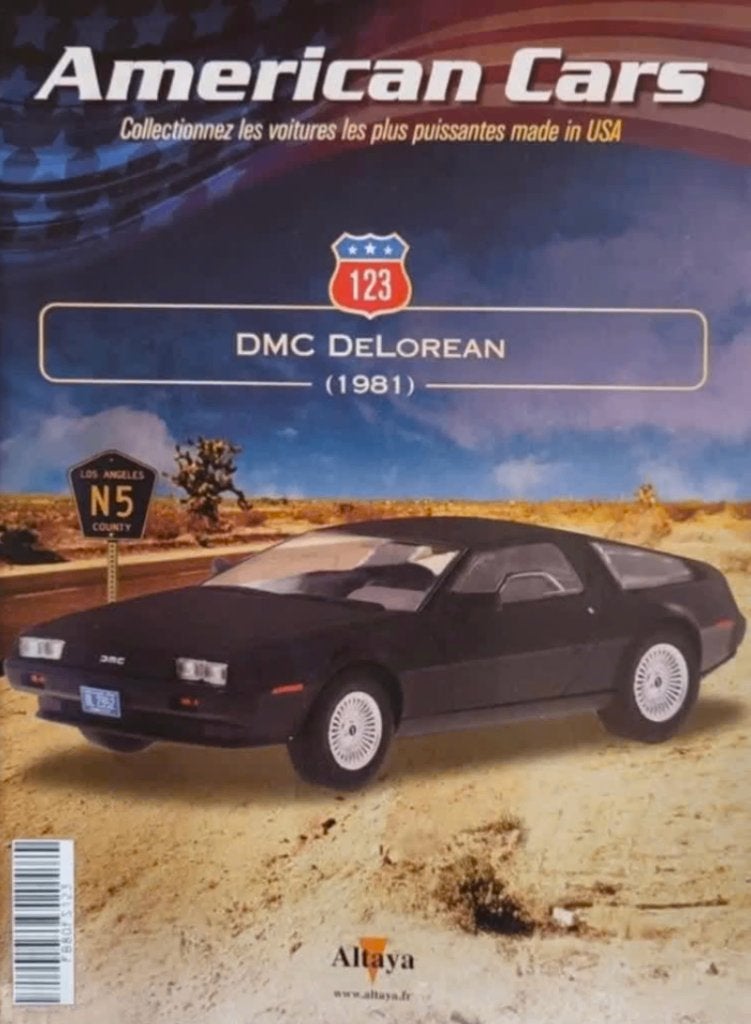 DMC Delorean 1981 zwart schaal 1/43 American cars # 123, Verzenden, Nieuw, Auto, Overige merken
