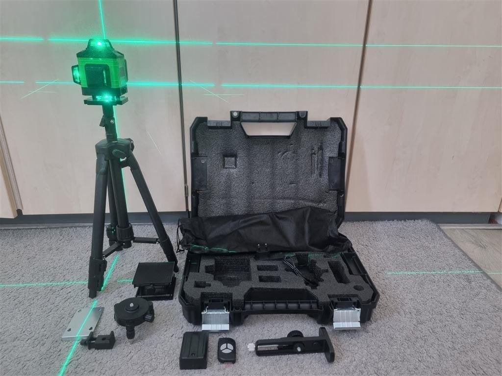 4D 16-lijns groene kruislijn laser waterpas -360* - complete, Ophalen of Verzenden, Nieuw, Multimeter