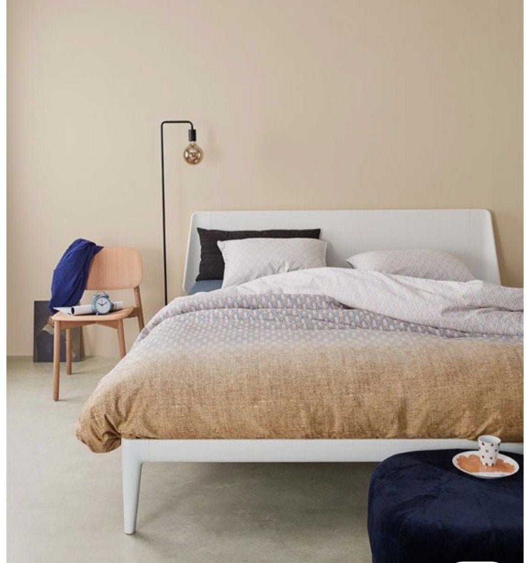 Auping essential 140x200 met hoofdbord en matras, Ophalen, Modern en strak, Wit, Tweepersoons