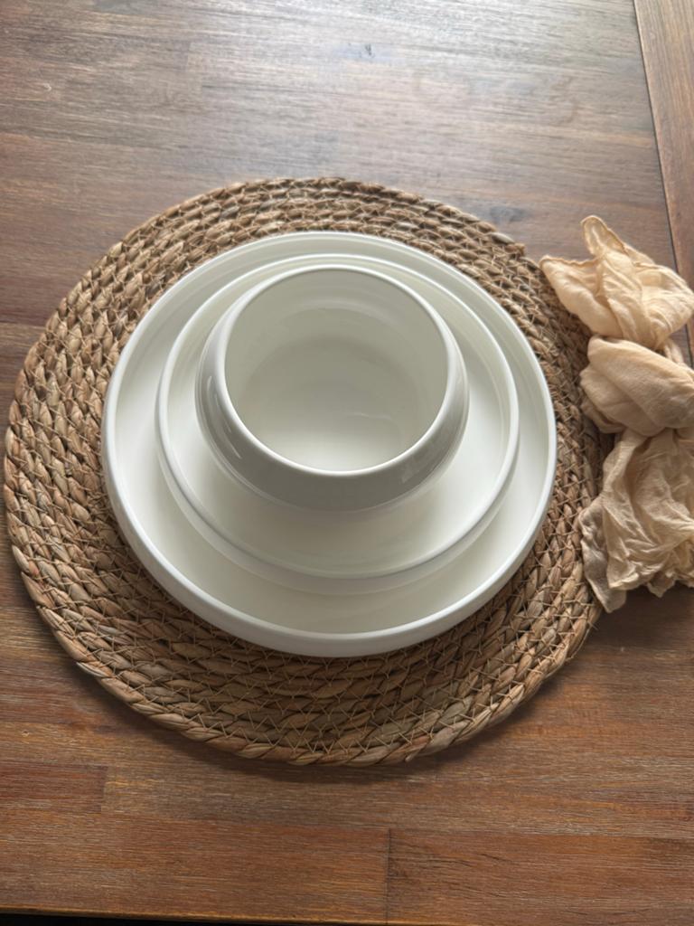 Mullex Servies Moon Wit 26-delig voor 6 personen, Ophalen of Verzenden, Zo goed als nieuw, Effen, Porselein
