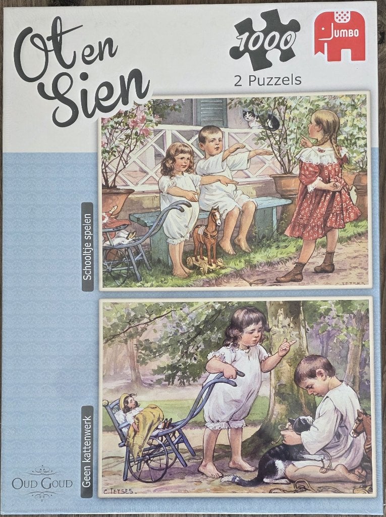 Ot en Sien 2x 1000 st. - Schooltje Spelen/Geen Kattenwerk, Ophalen of Verzenden, Meer dan 1500 stukjes, Nieuw, Legpuzzel