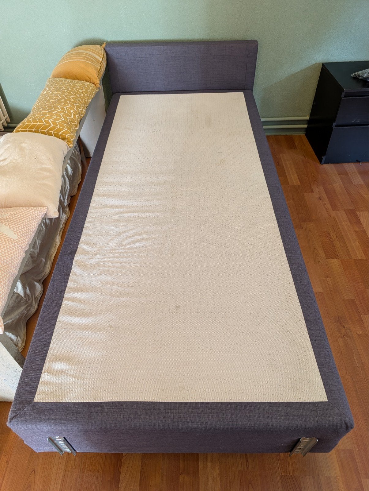 eenpersoons boxspring met matras en topper 90 x 200, Ophalen, 90 cm, Eenpersoons, 200 cm
