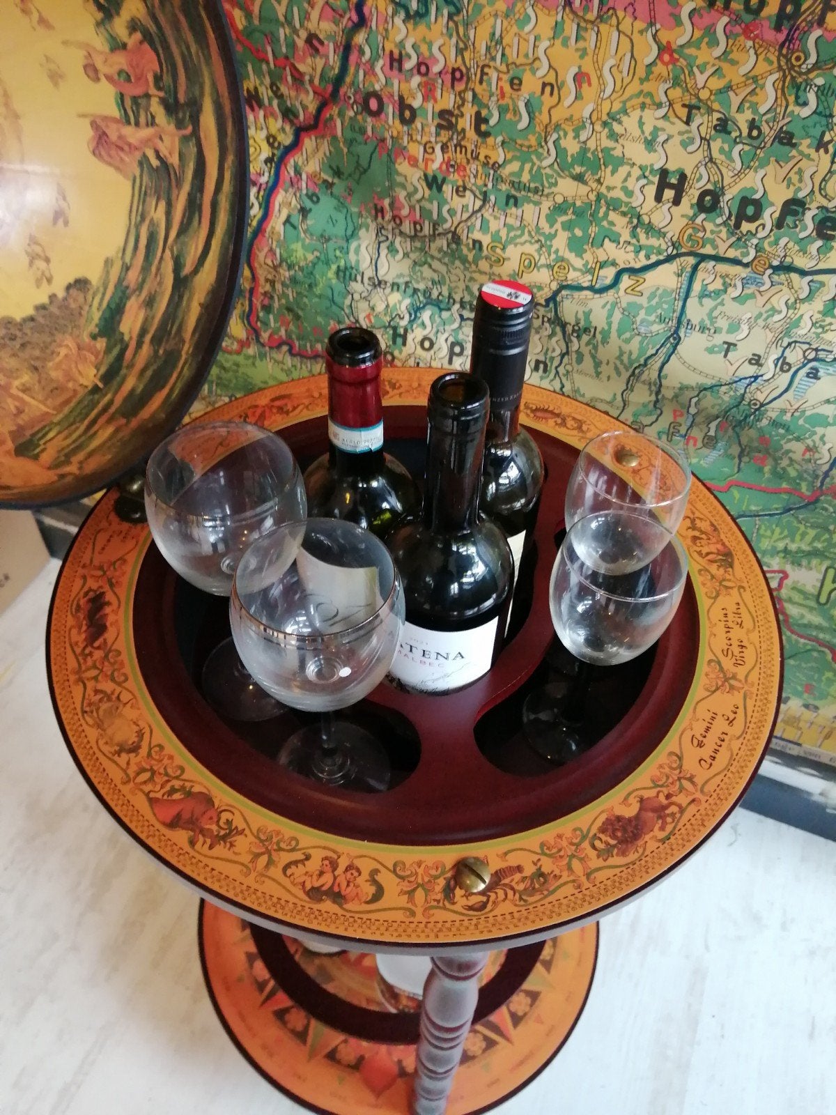 GLOBEBAR BAR GLOBE WIJNBAR WHISKEYBAR 90X45 CM NIEUW IN DOOS, Antiek en Kunst, Ophalen of Verzenden