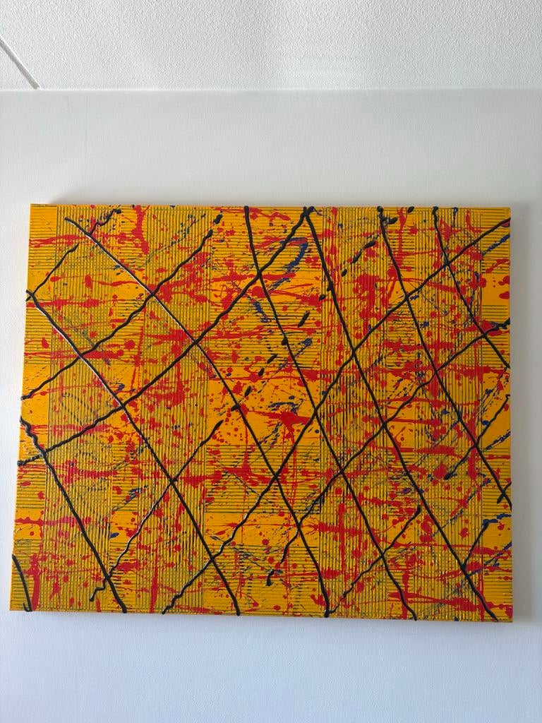 Abstract Schilderij van Bart Verheyen - Levendige Kleuren, Ophalen