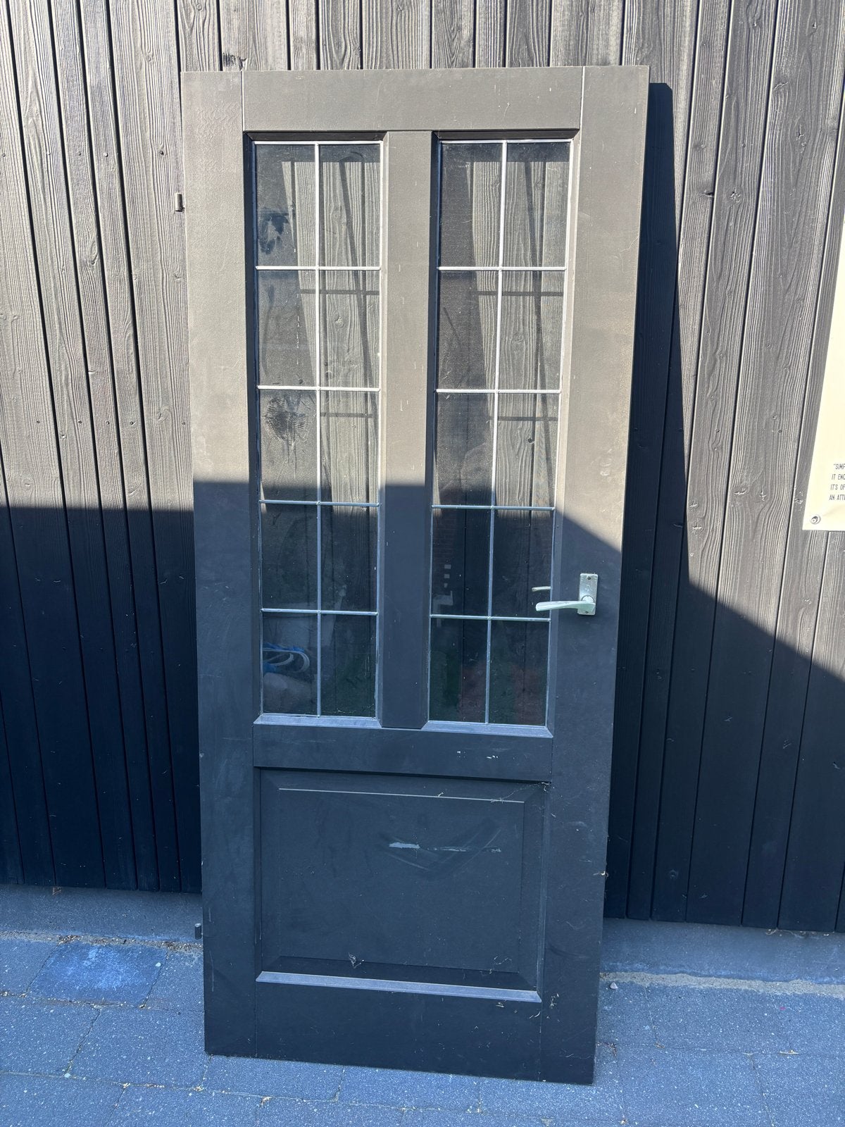 Opdekdeur met glas in lood, Ophalen, Gebruikt, 80 tot 100 cm, Binnendeur