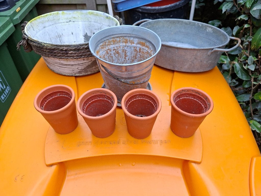plantenbakjes, Tuin en Terras, Bloembakken en Plantenbakken, Ophalen, Steen, Gebruikt, Minder dan 30 cm